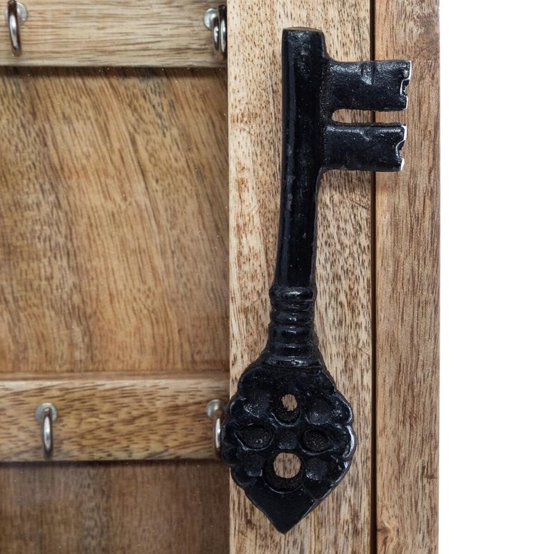 Casa si Gradina - Mobilier - Organizare si depozitare - Cutii depozitare - Cutie de chei Atmosphera Amalia cu 10 carlige, 30x40 cm, lemn masiv, design vintage, natur - Infinity.ro