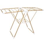 Casa si Gradina - Sanitare - Suporturi si accesorii baie - Accesorii baie - Uscator rufe 5Five Bara cu aripi laterale, efect lemn, ABS si spuma PVC, 138x51x90 cm, maro - Infinity.ro