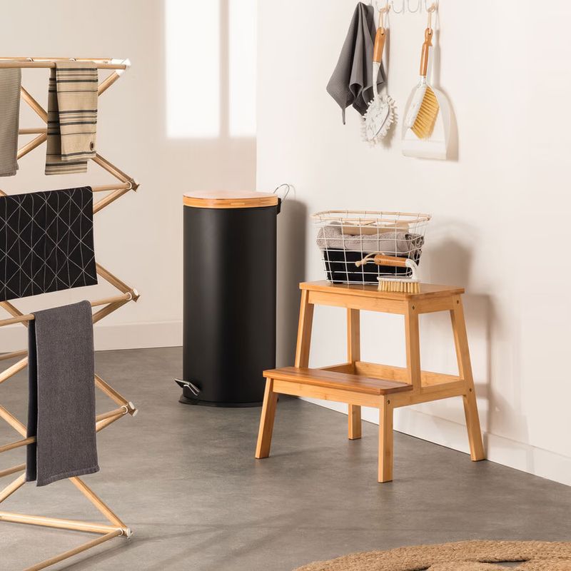 Casa si Gradina - Mobilier - Scaune si fotolii - Scaune - Scaun trepte 5Five Bamboo cu 2 niveluri, bambus, 43x43x47 cm, natur - Infinity.ro