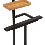 Casa si Gradina - Mobilier - Organizare si depozitare - Umerase si valeti - Suport haine valet 5Five Bamboo din otel si bambus, 44x22x114 cm, negru - Infinity.ro