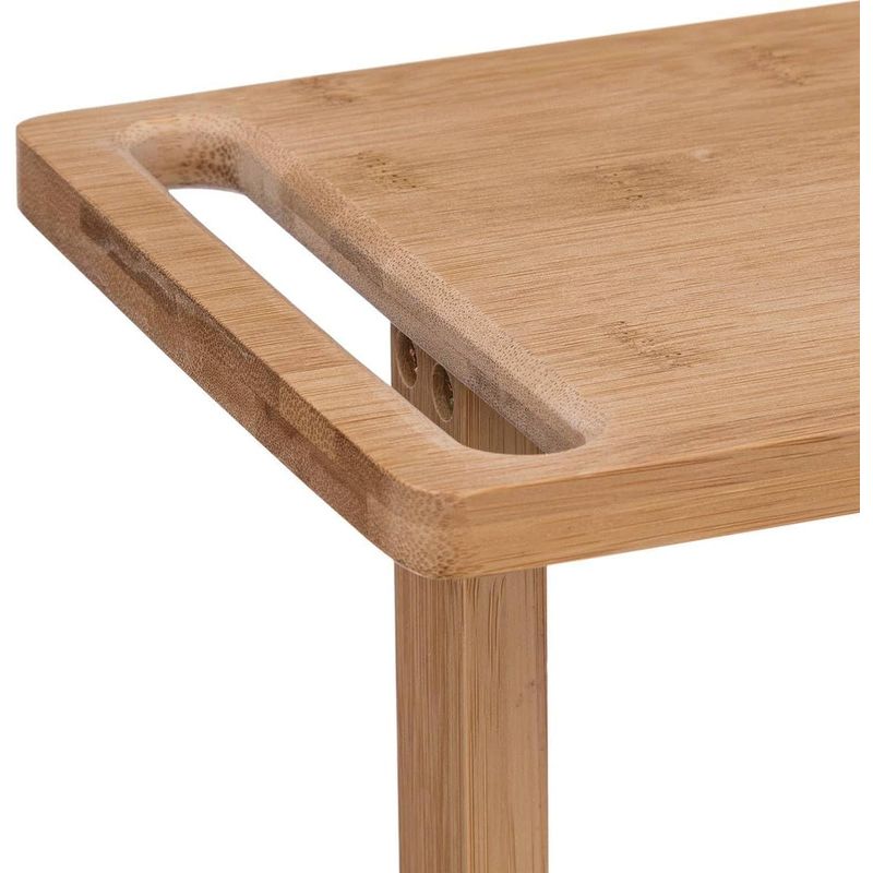 Casa si Gradina - Mobilier - Mobilier baie - Corpuri baie - Etajera 5Five pentru spatii inguste, pe roti, 3 niveluri, bambus, 33x18x89 cm, natur - Infinity.ro