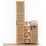 Casa si Gradina - Mobilier - Mobilier baie - Corpuri baie - Etajera 5Five pentru spatii inguste, pe roti, 3 niveluri, bambus, 33x18x89 cm, natur - Infinity.ro