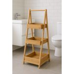 Casa si Gradina - Mobilier - Mobilier baie - Corpuri baie - Etajera 5Five Green Harmony 3 niveluri, din bambus, 30x25x78 cm, maro natur - Infinity.ro