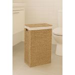 Market - Spalare si intretinere rufe - Uscatoare de rufe si accesorii - Cos rufe 5Five din trestie impletita, cadru metalic, 40 litri, 37x22x55 cm, maro - Infinity.ro