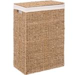 Market - Spalare si intretinere rufe - Uscatoare de rufe si accesorii - Cos rufe 5Five din trestie impletita, cadru metalic, 40 litri, 37x22x55 cm, maro - Infinity.ro