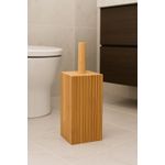 Casa si Gradina - Sanitare - Suporturi si accesorii baie - Accesorii baie - Perie toaleta 5Five Terre Inconnue cu suport cilindric, bambus si polipropilena, 10x10x38 cm, natur - Infinity.ro