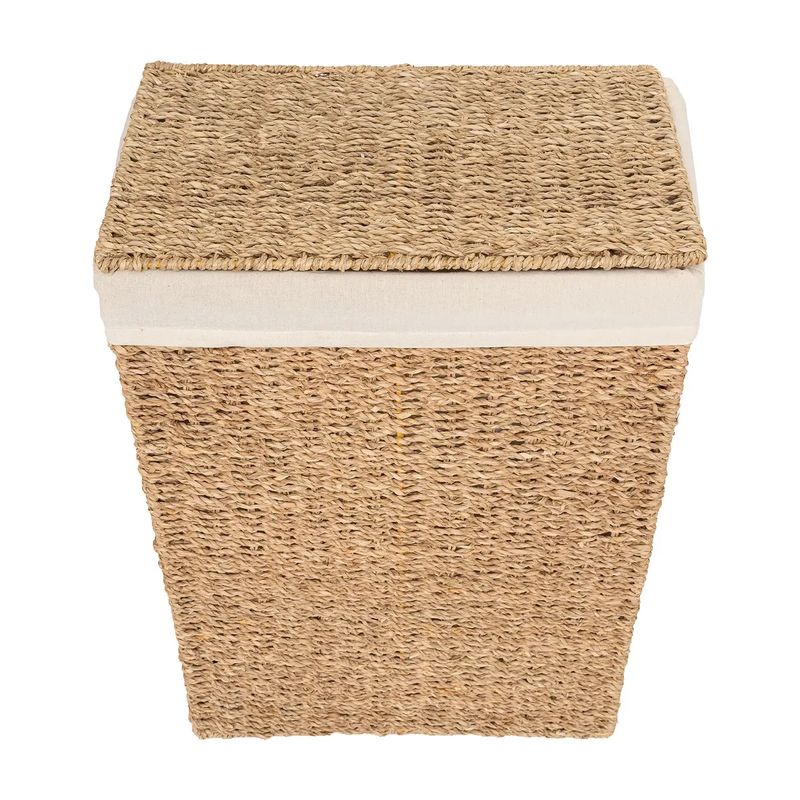 Market - Spalare si intretinere rufe - Uscatoare de rufe si accesorii - Cos rufe 5Five din trestie impletita, cadru metalic, 40 litri, 37x22x55 cm, maro - Infinity.ro