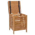 Casa si Gradina - Mobilier - Mobilier baie - Corpuri baie - Taburet multifunctional 5Five Sicela, spatiu depozitare, bambus, 35x35x49 cm, bej - Infinity.ro