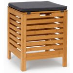 Casa si Gradina - Mobilier - Mobilier baie - Corpuri baie - Taburet multifunctional 5Five Sicela, spatiu depozitare, bambus, 35x35x49 cm, bej - Infinity.ro