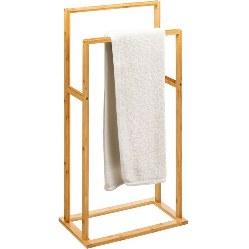 Casa si Gradina - Sanitare - Suporturi si accesorii baie - Accesorii baie - Suport prosoape 5Five Bamboo, 2 brate, bambus, 42x24x82 cm, maro - Infinity.ro