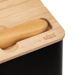 Casa si Gradina - Mobilier - Seturi de mobilier - Seturi bucatarie - Cutie paine 5Five Color Edition cu capac din lemn, include cutit, 33x21x15 cm, negru - Infinity.ro