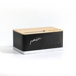 Casa si Gradina - Mobilier - Seturi de mobilier - Seturi bucatarie - Cutie paine 5Five Color Edition cu capac din lemn, include cutit, 33x21x15 cm, negru - Infinity.ro