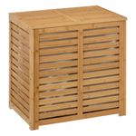 Market - Spalare si intretinere rufe - Uscatoare de rufe si accesorii - Cos rufe 5Five Sicela din bambus, 2 compartimente, capacitate 100L, 58x40x60 cm, natur - Infinity.ro