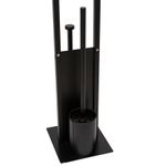 Casa si Gradina - Sanitare - Suporturi si accesorii baie - Accesorii baie - Suport hartie igienica 5Five Glass cu rezerva si perie, otel, 28x18x62 cm, negru - Infinity.ro
