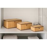 Casa si Gradina - Mobilier - Organizare si depozitare - Organizatoare pentru sertare si dulapuri - Set 3 cutii dreptunghiulare 5Five din bambus, marimi S-M-L, 32x25x16 cm, natur - Infinity.ro