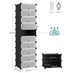 Casa si Gradina - Mobilier - Organizare si depozitare - Cutii depozitare - Dulap de depozitare pantofi modular, configurabil cu 10 compartimente, 43x31x173 cm, negru - Infinity.ro