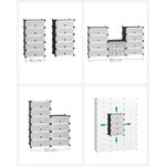 Casa si Gradina - Mobilier - Organizare si depozitare - Cutii depozitare - Dulap de depozitare pantofi modular, configurabil cu 10 compartimente, 43x31x173 cm, negru - Infinity.ro