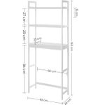 Casa si Gradina - Mobilier - Mobilier baie - Corpuri baie - Raft de depozitare pentru baie, suprapunere peste masina spalat sau vas WC, din bambus, rafturi reglabile, 26x63x163 cm - Infinity.ro