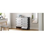 Casa si Gradina - Mobilier - Organizare si depozitare - Cutii depozitare - Dulap de depozitare pantofi modular, configurabil cu 10 compartimente, 43x31x173 cm, negru - Infinity.ro