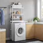 Casa si Gradina - Mobilier - Mobilier baie - Corpuri baie - Raft de depozitare pentru baie, suprapunere peste masina spalat sau vas WC, din bambus, rafturi reglabile, 26x63x163 cm - Infinity.ro