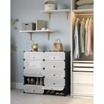Casa si Gradina - Mobilier - Organizare si depozitare - Cutii depozitare - Dulap de depozitare pantofi modular, configurabil cu 10 compartimente, 43x31x173 cm, negru - Infinity.ro