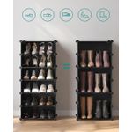 Casa si Gradina - Mobilier - Organizare si depozitare - Cutii depozitare - Dulap de depozitare pantofi modular, configurabil cu 10 compartimente, 43x31x173 cm, negru - Infinity.ro