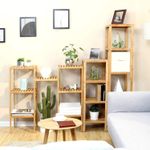 Casa si Gradina - Sanitare - Suporturi si accesorii baie - Accesorii baie - Raft de depozitare din bambus, 5 polite, pentru bucatarie sau baie, 146x33x33cm, maro natural - Infinity.ro