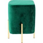 Casa si Gradina - Mobilier - Scaune si fotolii - Tabureti - Taburet patrat, tapitat cu stofa, picioare otel, sarcina 100kg, 28x42cm, verde - Infinity.ro