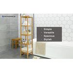 Casa si Gradina - Sanitare - Suporturi si accesorii baie - Accesorii baie - Raft de depozitare din bambus, 5 polite, pentru bucatarie sau baie, 146x33x33cm, maro natural - Infinity.ro