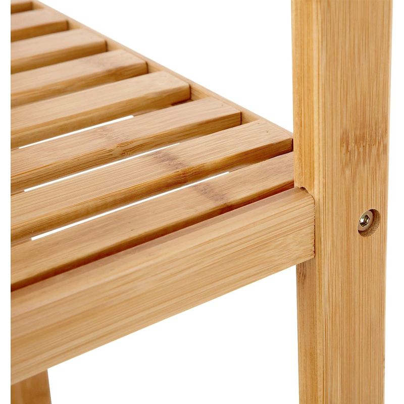 Casa si Gradina - Sanitare - Suporturi si accesorii baie - Accesorii baie - Raft de depozitare din bambus, 5 polite, pentru bucatarie sau baie, 146x33x33cm, maro natural - Infinity.ro
