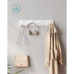 Casa si Gradina - Mobilier - Organizare si depozitare - Cuiere - Cuier perete cu 4 carlige triple, MDF si aliaj zinc, 40x11 cm, alb - Infinity.ro