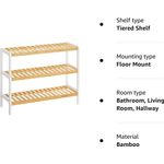 Casa si Gradina - Mobilier - Mobilier baie - Corpuri baie - Raft de depozitare din bambus, cu 3 niveluri, 26x70x55cm, alb si maro - Infinity.ro