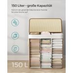 Market - Spalare si intretinere rufe - Uscatoare de rufe si accesorii - Cos de rufe din bambus, pliabil, cu captuseala detasabila lavabila, 3 compartimente, 150L, 60x40x60cm, natural - Infinity.ro