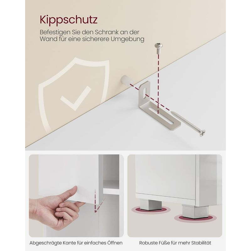 Casa si Gradina - Mobilier - Mobilier baie - Corpuri baie - Dulap de baie tip coloana, din MDF, cu sertar si 2 usi, 30x30x170cm, alb - Infinity.ro