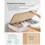 Market - Spalare si intretinere rufe - Uscatoare de rufe si accesorii - Cos de rufe din bambus, pliabil, cu captuseala detasabila lavabila, 3 compartimente, 150L, 60x40x60cm, natural - Infinity.ro