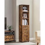 Casa si Gradina - Mobilier - Mobilier baie - Corpuri baie - Dulap de baie, cu 3 compartimente deschise si spatiu de depozitare cu usa, 40x30x167cm, maro vintage - Infinity.ro