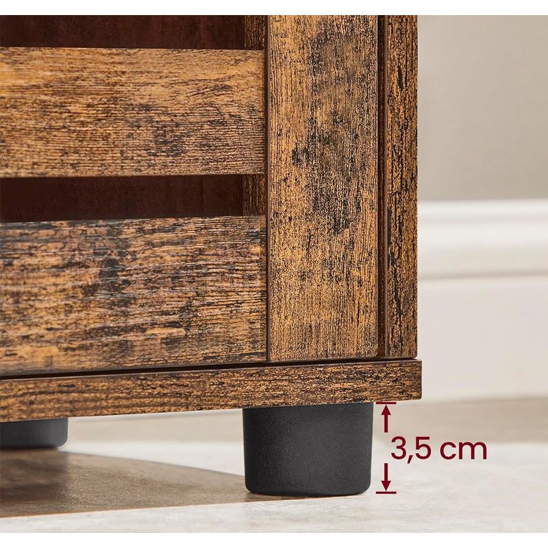 Casa si Gradina - Mobilier - Mobilier baie - Corpuri baie - Dulap de baie, cu 3 compartimente deschise si spatiu de depozitare cu usa, 40x30x167cm, maro vintage - Infinity.ro
