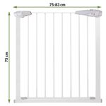 Petshop - Accesorii petshop - Jucarii animale - Jucarii educative - Poarta de siguranta Safety Gate pentru scari, ajustabila 76-85 cm, din otel, alba - Infinity.ro