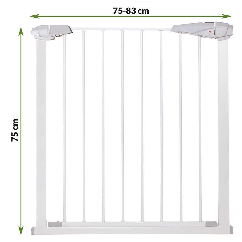 Petshop - Accesorii petshop - Jucarii animale - Jucarii educative - Poarta de siguranta Safety Gate pentru scari, ajustabila 76-85 cm, din otel, alba - Infinity.ro