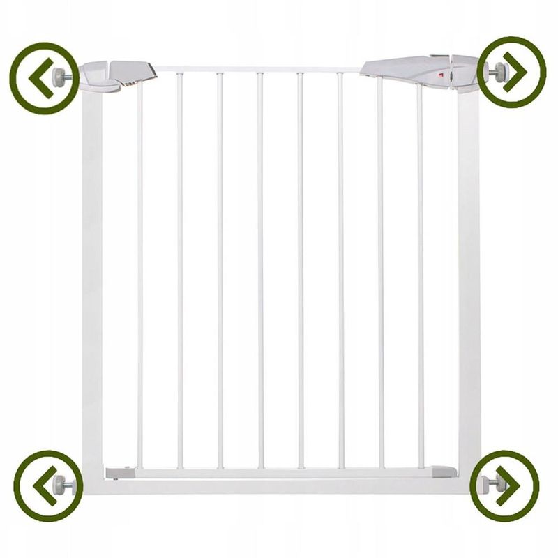 Petshop - Accesorii petshop - Jucarii animale - Jucarii educative - Poarta de siguranta Safety Gate pentru scari, ajustabila 76-85 cm, din otel, alba - Infinity.ro
