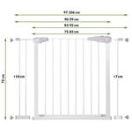 Petshop - Accesorii petshop - Jucarii animale - Jucarii educative - Poarta de siguranta Safety Gate pentru scari, ajustabila 97-106 cm, din otel, alba - Infinity.ro