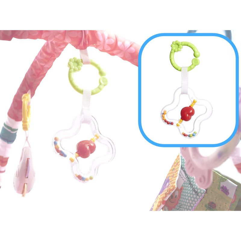 Petshop - Accesorii petshop - Jucarii animale - Jucarii educative - Tarc de joaca pentru bebelusi, 76x76x50 cm, roz – cu jucarii, mingi si arcade interactive - Infinity.ro