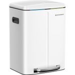 Casa si Gradina - Mobilier - Organizare si depozitare - Cosuri de gunoi - Cos de gunoi din inox cu 2 galeti interioare, colectare selectiva, 2x20 litri, alb - Infinity.ro