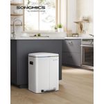 Casa si Gradina - Mobilier - Organizare si depozitare - Cosuri de gunoi - Cos de gunoi din inox cu 2 galeti interioare, colectare selectiva, 2x20 litri, alb - Infinity.ro