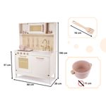 Petshop - Accesorii petshop - Jucarii animale - Jucarii educative - Bucatarie din lemn pentru copii 100x68x29 cm, cu accesorii si efecte luminoase, stil retro, MDF si plastic, boho, crem - Infinity.ro