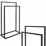 Casa si Gradina - Mobilier - Mobilier baie - Corpuri baie - Suport metalic de baie pentru prosoape, cu 2 standuri, 84 cm, negru - Infinity.ro