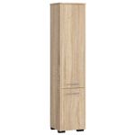 Casa si Gradina - Mobilier - Mobilier baie - Corpuri baie - Dulap baie tip coloana cu 2 usi si 5 rafturi, PAL laminat, 30x30x140 cm, stejar sonoma - Infinity.ro