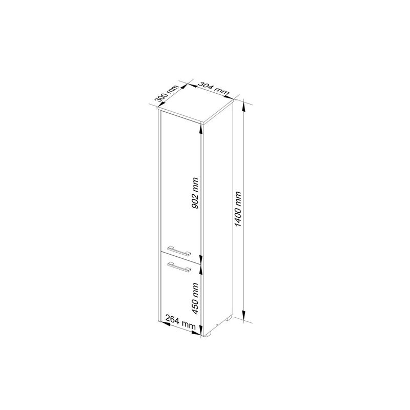 Casa si Gradina - Mobilier - Mobilier baie - Corpuri baie - Dulap baie tip coloana cu 2 usi si 5 rafturi, PAL laminat, 30x30x140 cm, stejar sonoma - Infinity.ro