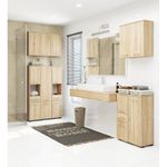 Casa si Gradina - Mobilier - Mobilier baie - Corpuri baie - Dulap baie tip coloana cu 2 usi si 5 rafturi, PAL laminat, 30x30x140 cm, stejar sonoma - Infinity.ro