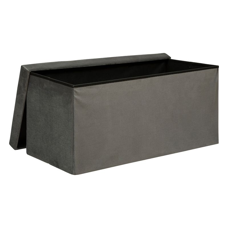 Casa si Gradina - Mobilier - Scaune si fotolii - Tabureti - Taburet pliabil Atmosphera Lilou cu spatiu depozitare 80L, 76x38x38 cm, gri - Infinity.ro